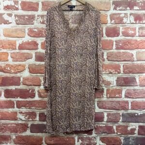 Helen Welsh Dress Women's S Multicolor Boho Floral Silk Beaded Sheer Lightweight